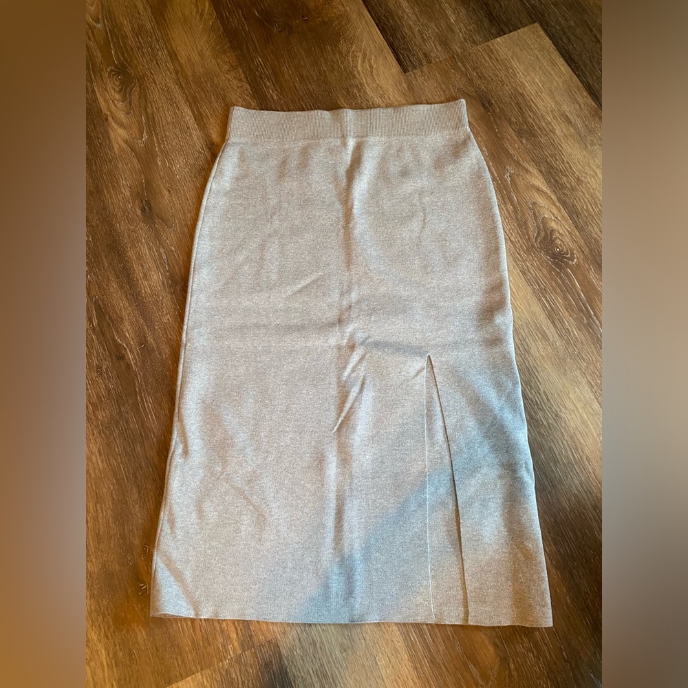Banana Republic Silver Midi Skirt